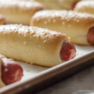Low Carb Bagel Dogs or Pretzel Dogs (Keto)