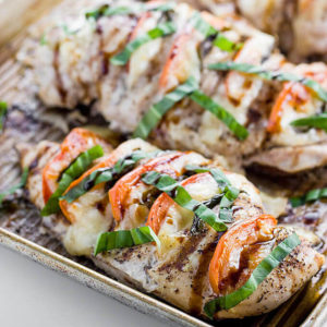 Low Carb Caprese Hasselback Chicken
