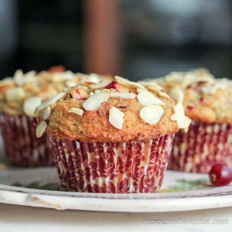 Keto Cranberry Almond Crumb Muffins