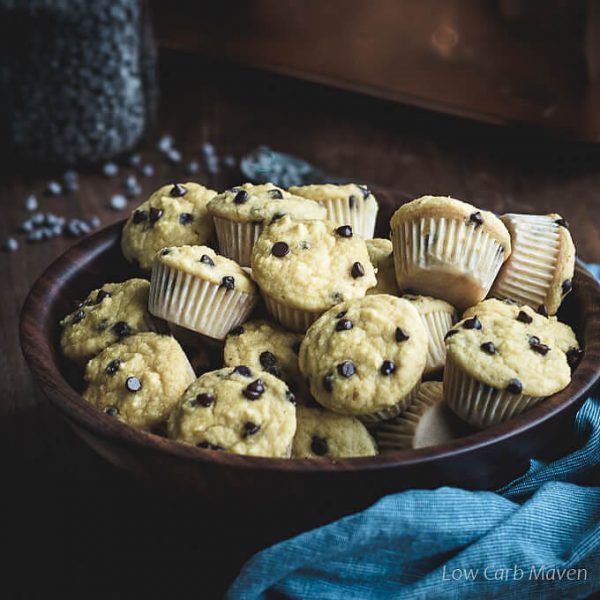 Healthy Mini Chocolate Chip Muffins (Coconut Flour Chocolate Chip
