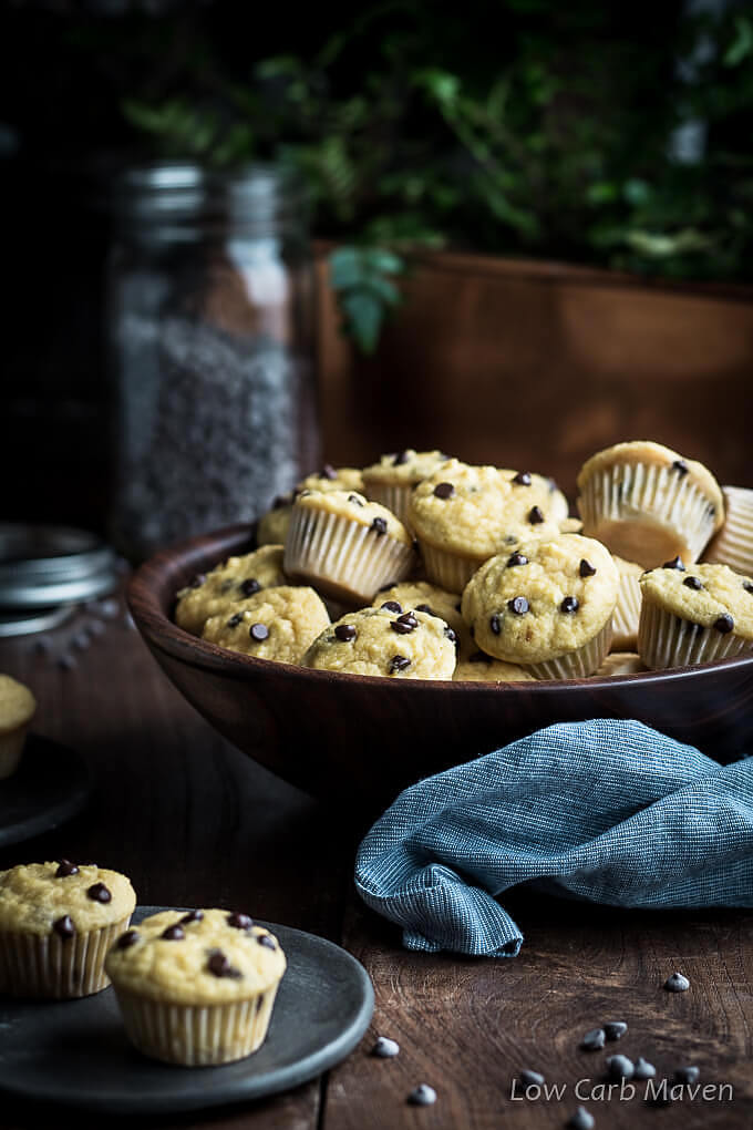 Healthy Mini Chocolate Chip Muffins (Coconut Flour Chocolate Chip
