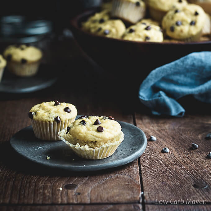 Healthy Mini Chocolate Chip Muffins (Coconut Flour Chocolate Chip