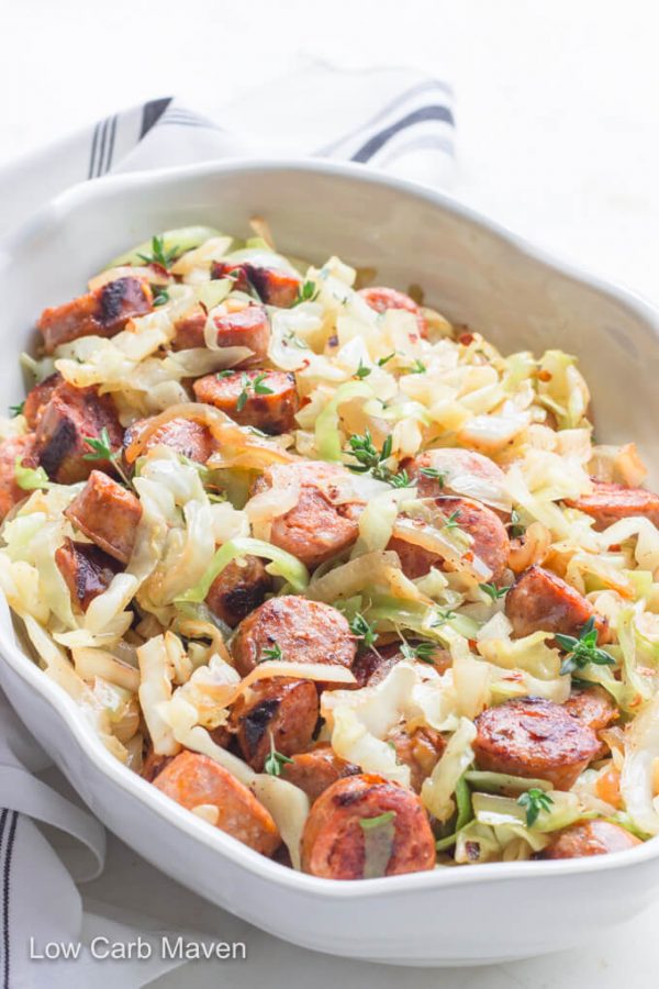 Easy Sausage and Cabbage Dinner | Low Carb Maven