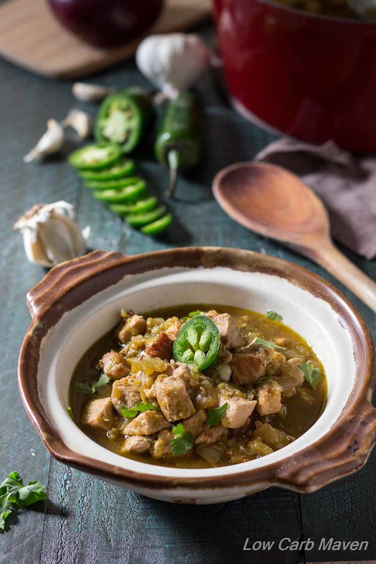 New Mexico Green Chile Pork Stew (Chile Verde) | Low Carb Maven