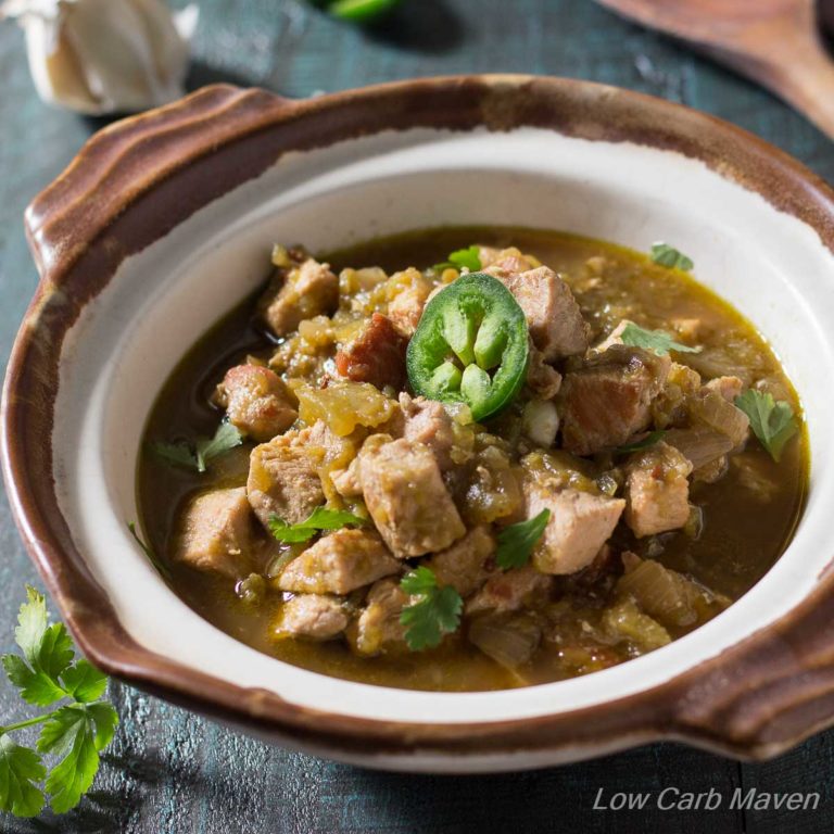 New Mexico Green Chile Pork Stew (Chile Verde) | Low Carb Maven