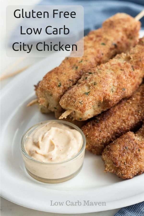 Easy and delicious City Chicken recipe is low carb gluten free and ready in minutes.