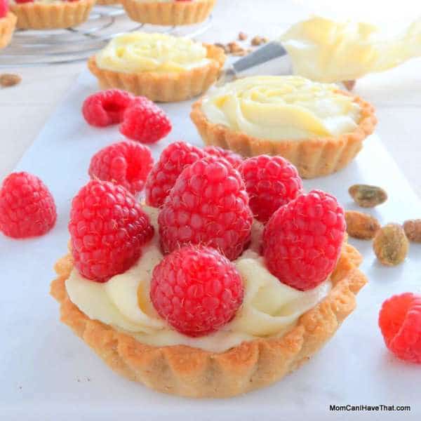 Pistachio Tart With Almonds And Raspberry Topping Low Carb Maven