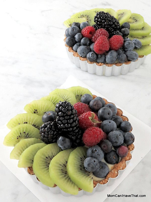 These Fresh Fruit Tarts are filled with coconut milk pastry cream and have a coconut-almond crust | Low carb, Gluten-free & Casein-free | lowcarbmaven.com