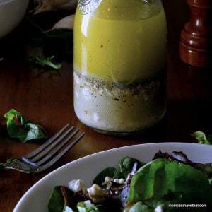 Crumbled Blue Cheese Vinaigrette is easy to make and especially good on steak salads | low carb, gluten-free, keto | lowcarbmaven.com