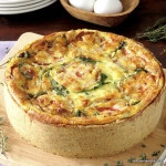 Ham & Arugula Quiche with Creamy Havarti & Smoked Gouda Cheese | low carb, gluten-free | lowcarbmaven.com