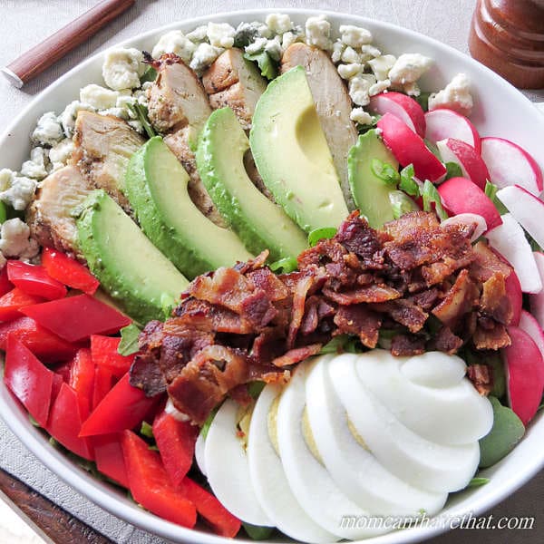 Cobb Salad is the KING of salads. At just 5 net carbs, it's a low carb dream. | low carb, gluten-free, keto | lowcarbmaven.com