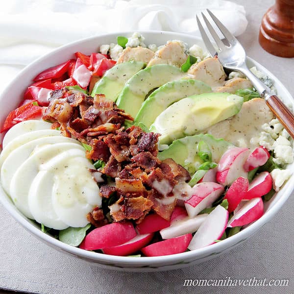 Cobb Salad is the KING of salads. At just 5 net carbs, it's a low carb dream. | low carb, gluten-free, keto | lowcarbmaven.com