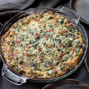 Crustless Spinach Quiche Recipe with Bacon