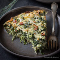 Crustless Spinach Quiche Recipe With Bacon | Low Carb Maven