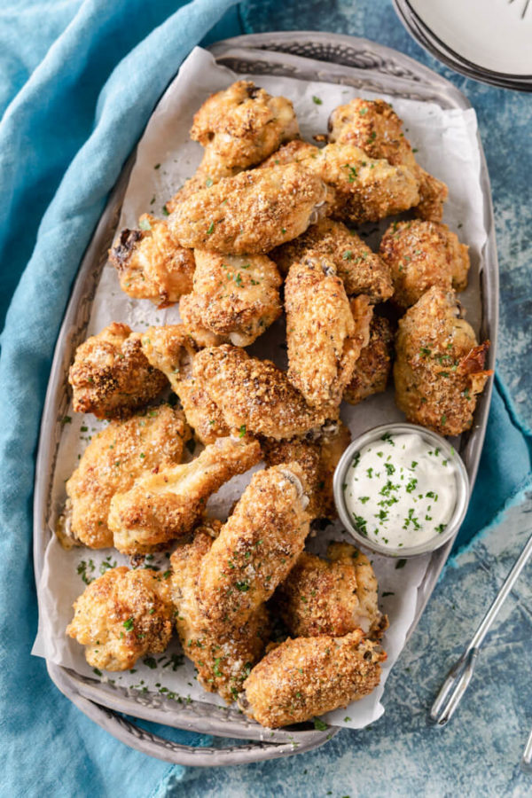 Easy Garlic Parmesan Chicken Wings Keto Low Carb Low Carb Maven