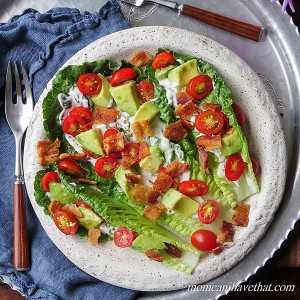 This simple Low Carb BLAT Salad is my favorite Summer sandwich in salad form, complete with mayo dressing. It's just 5 net carbs. |Low Carb, Gluten-free, Dairy-free, Paleo, Keto | lowcarbmaven.com