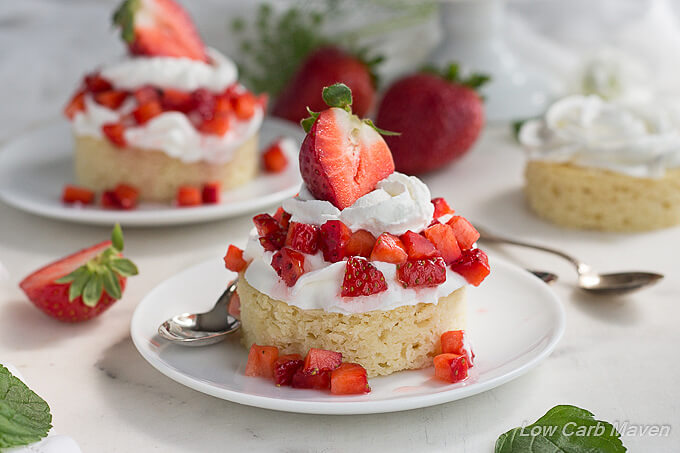 Low Carb Strawberry Almond Shortcake - cake version | Low Carb Maven