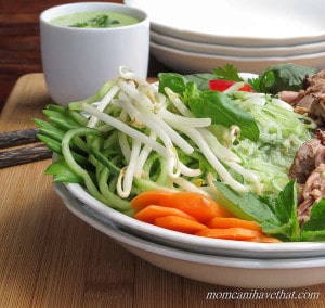 Thai Beef Salad Noodle Bowls with Miracle Noodles are a delicious low carb Asian meal. | low carb, gluten-free, dairy-free, paleo, keto | lowcarbmaven.com