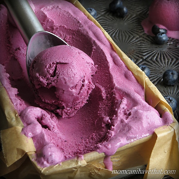 Blueberry Buttermilk Ice Cream tastes just like blueberry pie but with out the crust! | Low Carb, Gluten-free, keto, sugar-free | lowcarbmaven.com