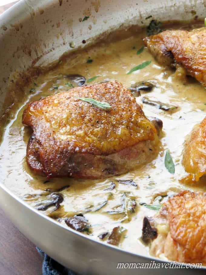 Chicken Thighs With Mushrooms And Tarragon Cream