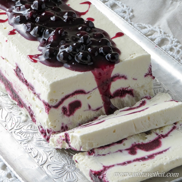 Coconut Cream Semifreddo with Blueberries is what all ice cream wishes it could be! | low carb, gluten-free, dairy-free, Paleo, Keto, THM | lowcarbmaven.com