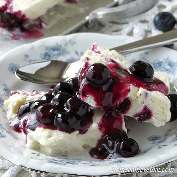 Coconut Cream Semifreddo with Blueberries is what all ice cream wishes it could be! | low carb, gluten-free, dairy-free, Paleo, Keto, THM | lowcarbmaven.com