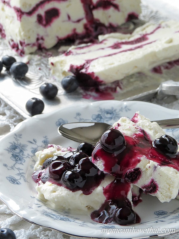 Coconut Cream Semifreddo with Blueberries is what all ice cream wishes it could be! | low carb, gluten-free, dairy-free, Paleo, Keto, THM | lowcarbmaven.com