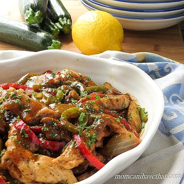 Chicken breast with onions and peppers recipe