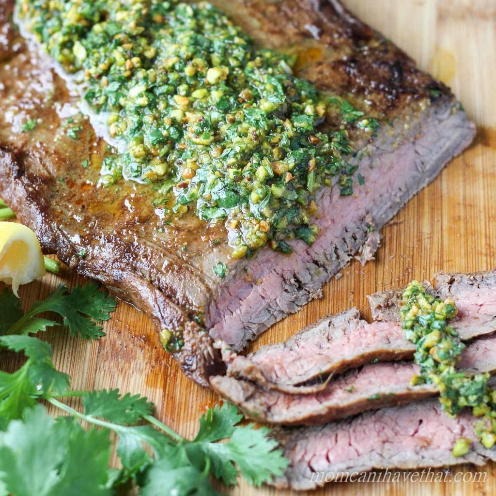 Indian Spiced Flank Steak & Cilantro Pistachio Pesto Low Carb Maven