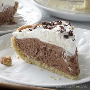 Low Carb French Silk Pie is 4 net carbs per serving. | low carb, gluten-free, keto, thm | lowcarbmaven.com