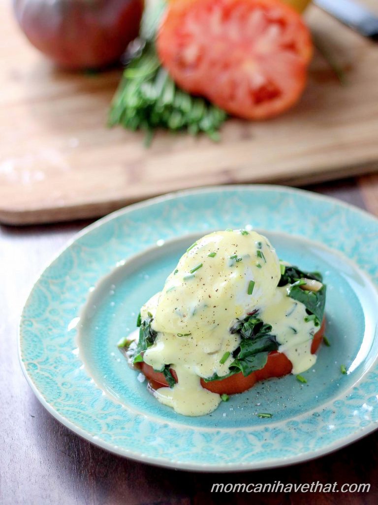 Heirloom Tomato and Swiss Chard Benedict | Low Carb, Gluten-free, Paleo, thm-s | lowcarbmaven.com