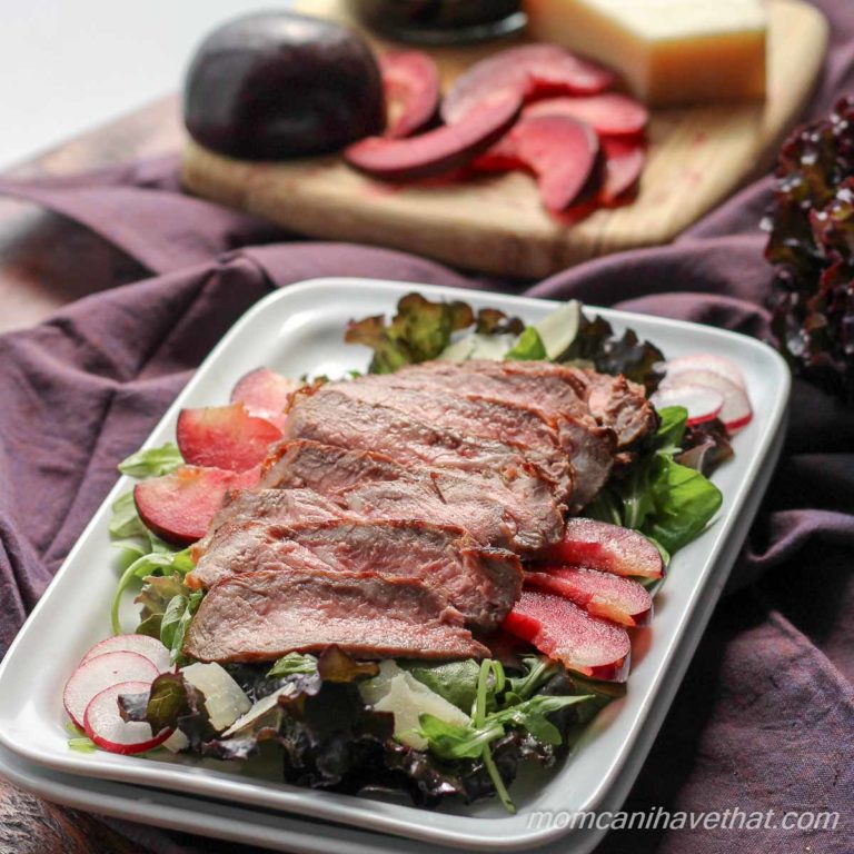 Steak Salad with Plums and Balsamic Reduction