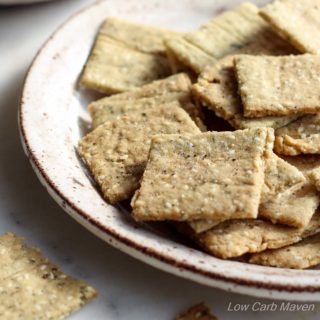 Low Carb Paleo Almond Flour Crackers with Sesame Seeds | Low Carb Maven