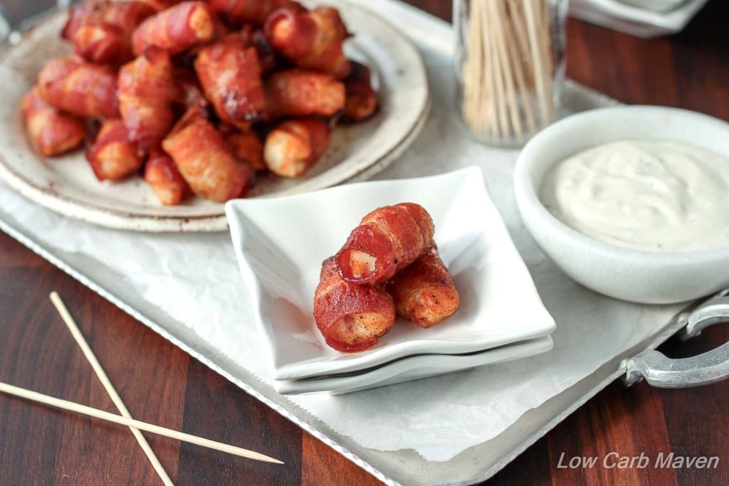 Chipotle Bacon Wrapped Chicken Bites - Low Carb Maven