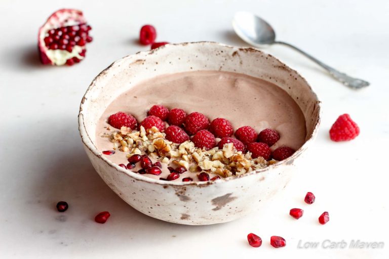 Low Carb Chocolate Smoothie Bowl | Low Carb, Gluten-free, THM | Low Carb Maven