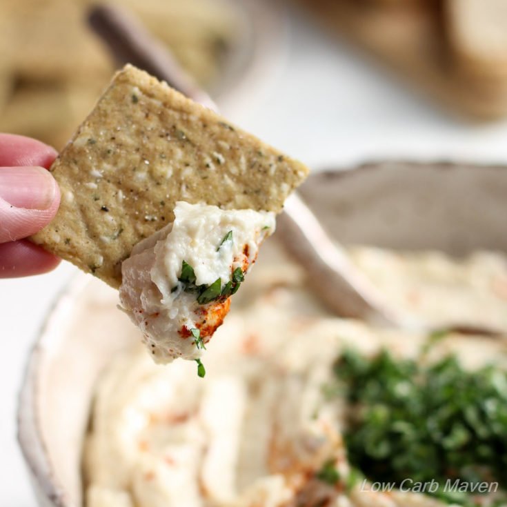 Creamy Cauliflower Hummus (Low Carb, Paleo) Low Carb Maven