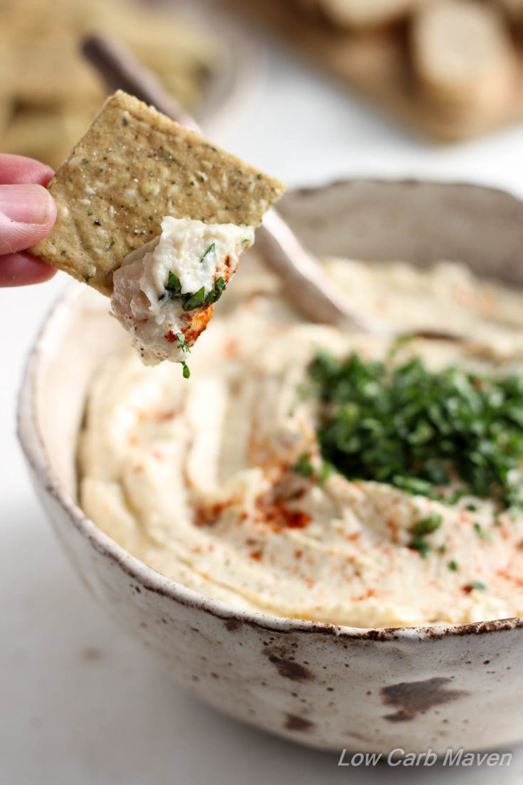 Creamy Cauliflower Hummus (Low Carb, Paleo) Low Carb Maven