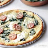 Low Carb Sausage Kale Ricotta Pizza | low carb, gluten-free, Keto, THM | LowCarbMaven.com