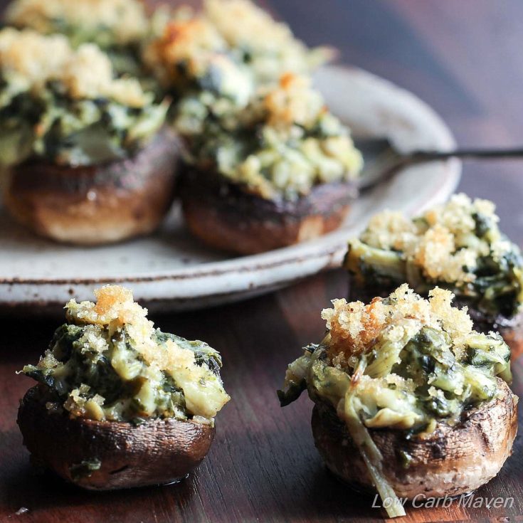 Spinach Artichoke Stuffed Mushrooms Low Carb Maven