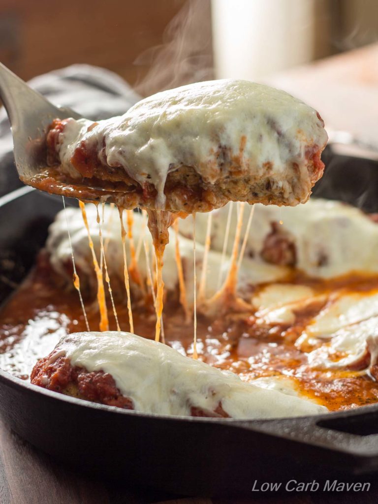 Low Carb Chicken Parmesan In A Skillet