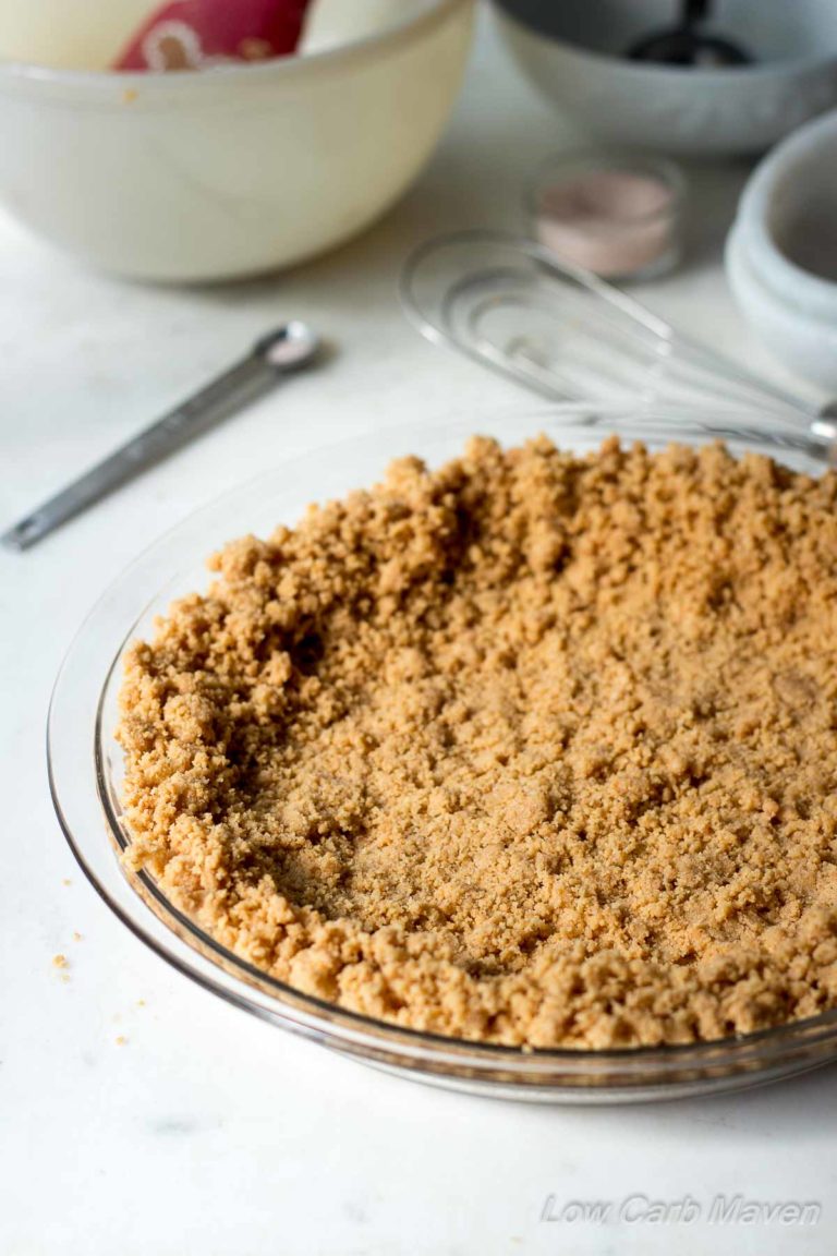 This great Low Carb Peanut Flour Pie Crust uses peanut flour for a distinctive flavor. | Low Carb, Gluten-free, Keto, THM-S | Low Carb Maven