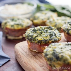 These Spinach Feta Quiche Muffins taste like spinach artichoke dip and are a breeze to make! | low carb, gluten-free, keto, thm