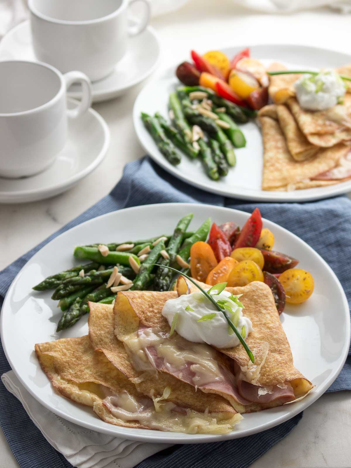 Ham and Swiss Crepes are super easy and tasty. They are perfect for breakfast, lunch, or brunch! | low carb, gluten-free, keto, thm