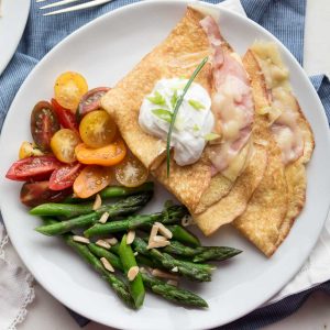 Ham and Swiss Crepes are super easy and tasty. They are perfect for breakfast, lunch, or brunch! | low carb, gluten-free, keto, thm