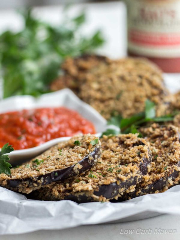 Crispy Fried Eggplant Rounds With Parmesan Cheese And Marinara Sauce