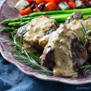 Pan seared lamb chops with a rich mustard cream pan sauce is the perfect low carb meal.