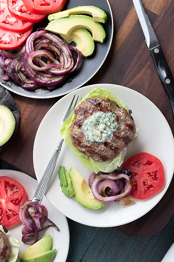 Blue cheese burgers so crazy amazing with flavor, you won't miss the bun! | Low carb, Gluten-free, Keto, bunless