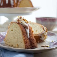 Almond flour, coconut flour and cream cheese combine to produce moist, low carb bundt cake. | low carb, keto, thm