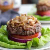 Make your own steakhouse burgers at home with two ingredients and helpful tips. Low carb, paleo, keto, thm