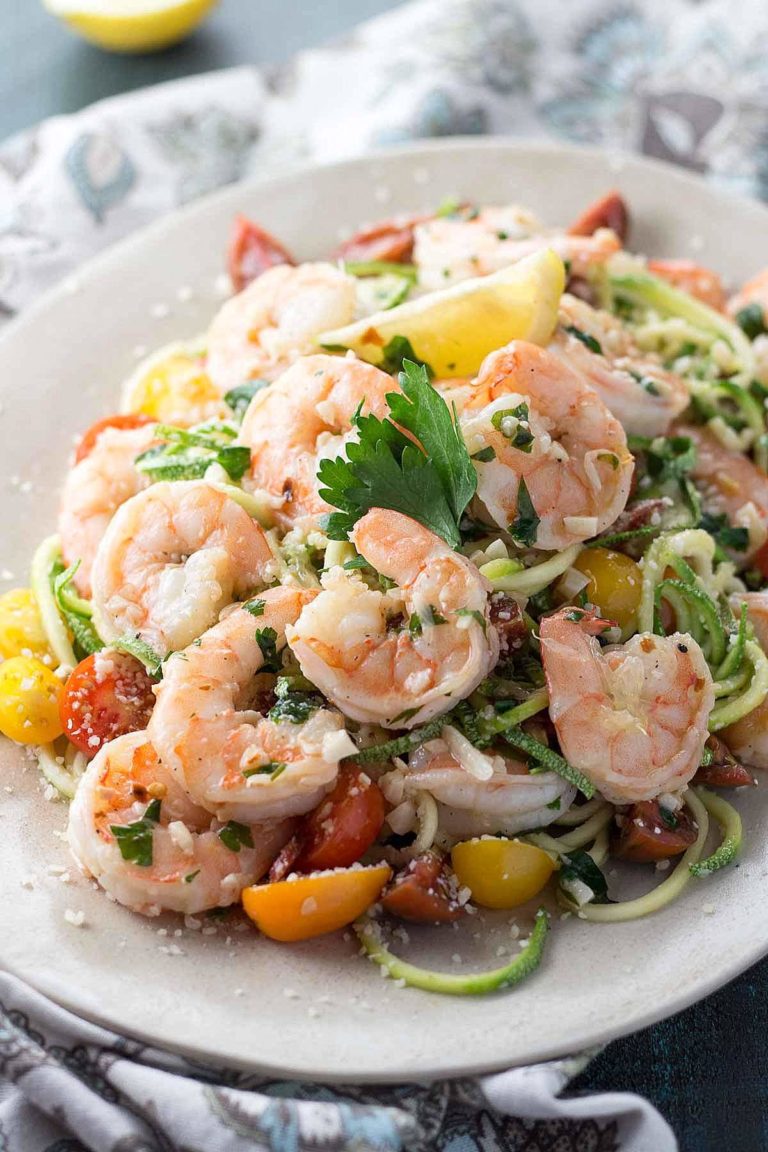 Zucchini Noodle Shrimp Scampi - Low Carb Maven